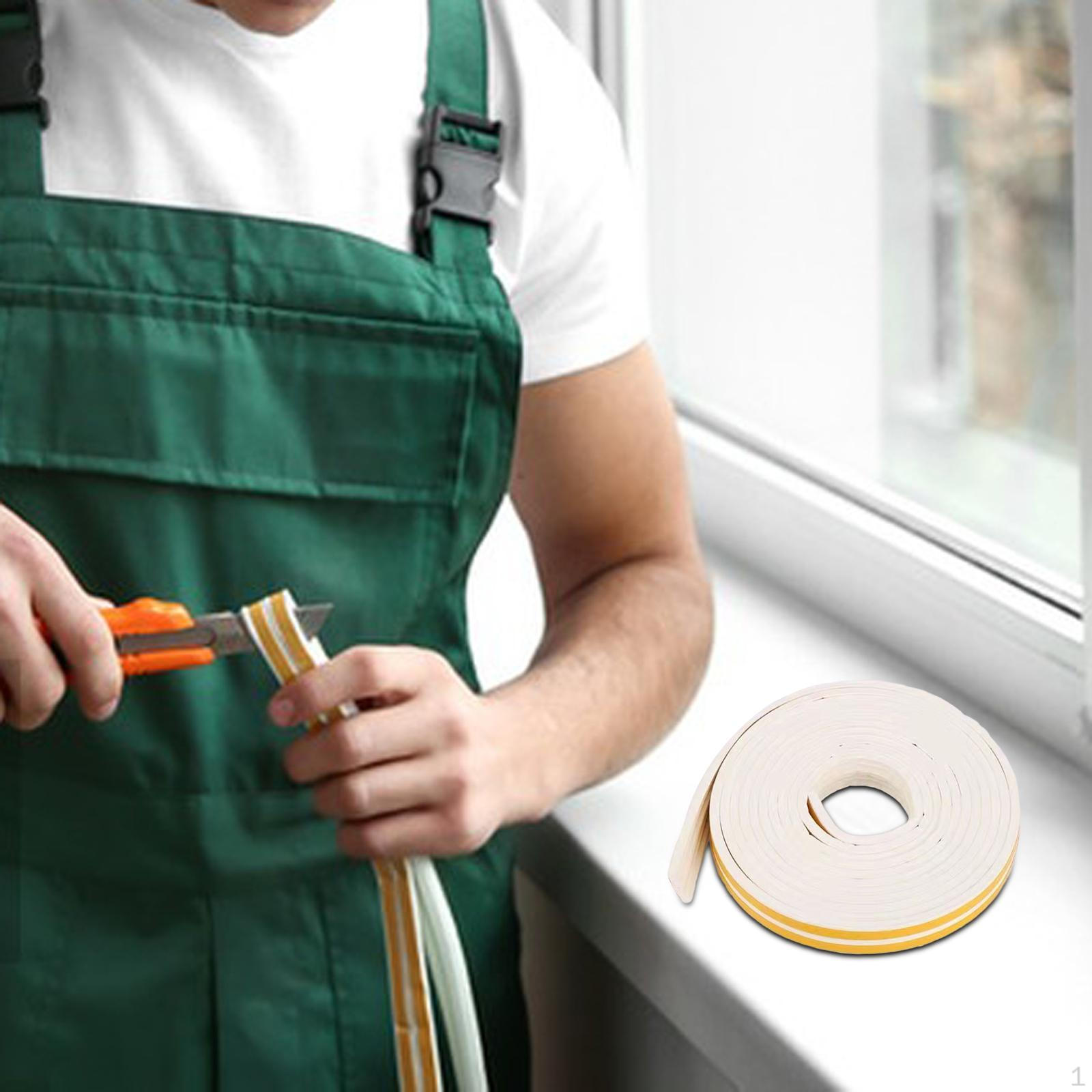 

And Easy-to-Install Foam Rubber Window Door Seal Strip - Windproof E Type, 6M білий