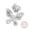 925 Silver Exquisite White Zircon Fantasy Double Butterfly Ring Feminine Party Birthday Wedding BFF Gift