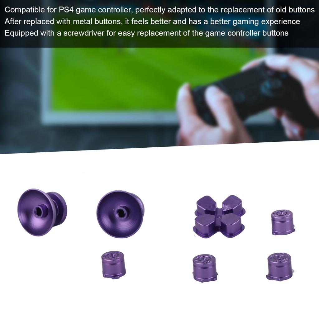 Game Controller Aluminum Alloy Buttons Thumb Stick Set Replacement Parts