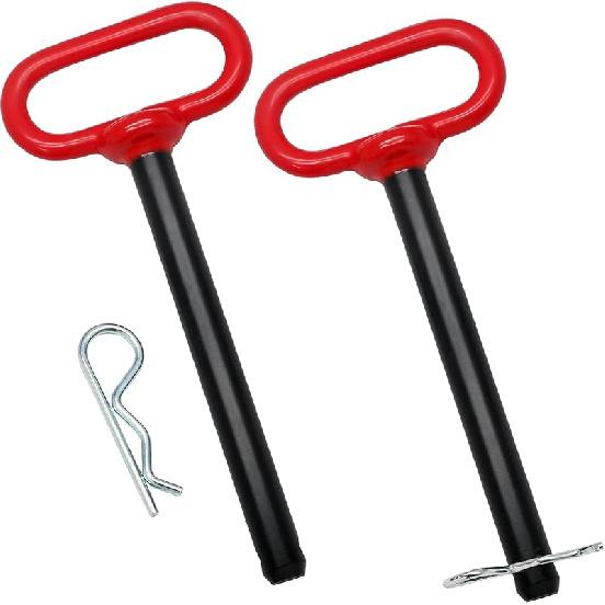 2Pcs Lawn Mower Trailer Hitch Pin 3/8 X 4 Inch Trailer Gate Pin, Heavy Duty Towing Hitch Pin With Rubber Coated, Garden Tractor Trailer Hitch Pin For