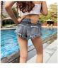 Meileya Women's Sexy Ripped High-Waisted Denim Shorts - Summer Style, Trendy European American Hot Pants