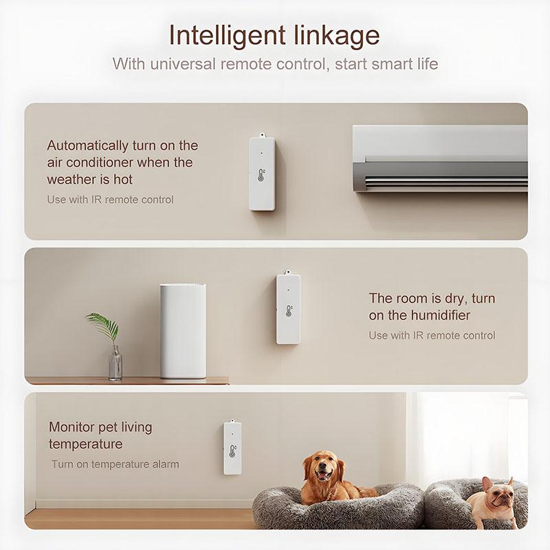 Zigbee WiFi Temperature And Humidity Sensor APP Remote Monitor For Smart Home Smart Life Work With Alexa Google Assistant
