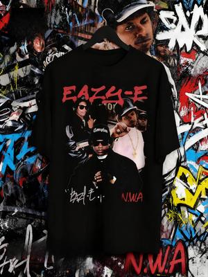 2025 Summer 90s Retro Rap and Hip-hop Music Fan Peripheral T-shirt, 100% Pure Cotton Breathable Printed Breathable Leisure Top