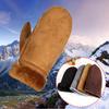 Dicke und warme Herren-Winterhandschuhe aus weichem Kunstfell und Polyestergemisch