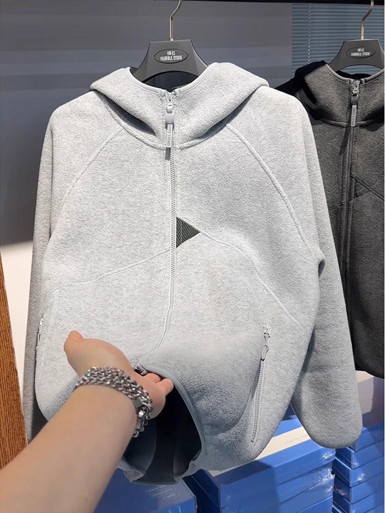 Unisex Retro Raglan Sleeve Fleece Hoodie - Warm & Functional for Autumn/Winter