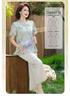 Elegant Chinese Style Summer Fashion Set: Short Sleeve Top & T-shirt for Middle-aged and Elderly Women