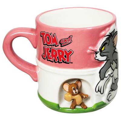 Tom und Jerry" 3D-animierte Szene Tom Herzklopfen Tasse, ca.. 11 x 9 cm, 200ml, Weiß, Geschirr, Tom und Jerry Artikel, SAN4498