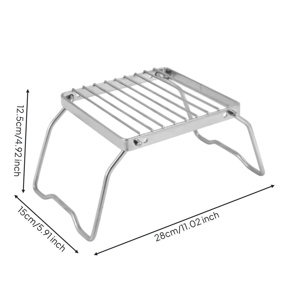 Compact Foldable Camping Burner Rack | Folding Campfire Grill, Space-Saving,