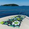 Blue and Green Floral Print Quick Drying Bath Towel Microfiber beach towel light weight swimming camping yoga beach out