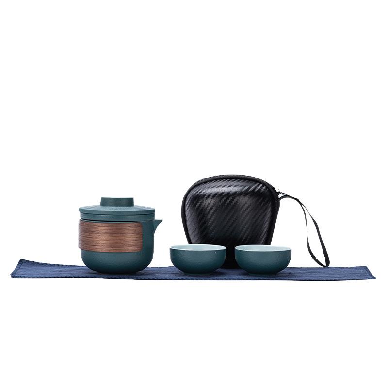 Ceramic Kuaike Cup One Pot Two Four Cups Outdoor Portable Travel Kung Fu Tea Set Holiday Gift Companion