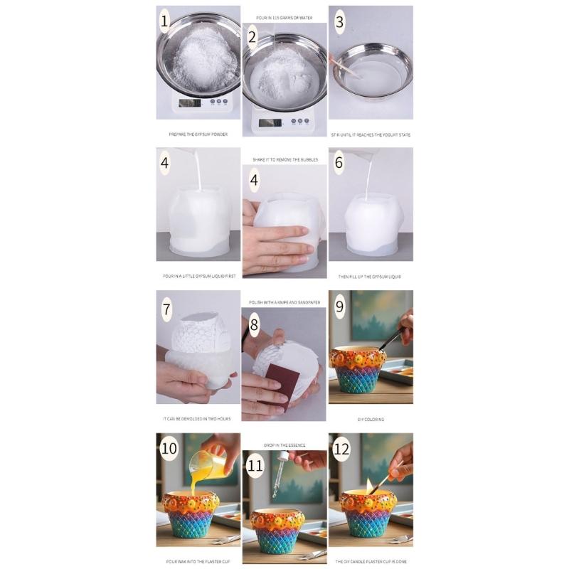 Flexible Silicone Crafting Mold With Detailed Weave Pattern For Concrete Planters Jewelry Holders And Resin Art Creations