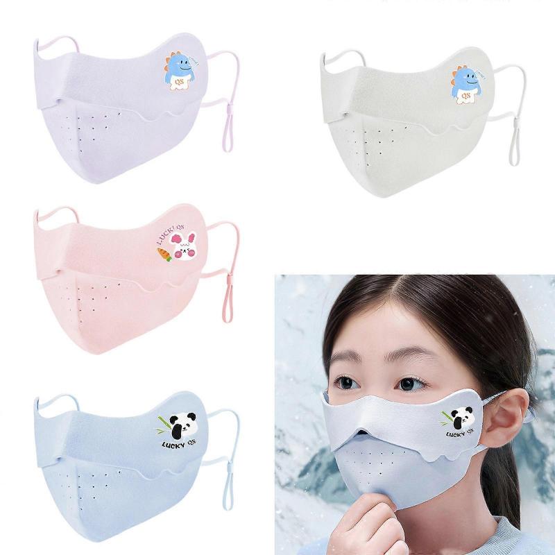 Comfortable Winter Childrens Face Mask For Outdoor Activity Kids Thermals Face Cover Windproof Design with Soft Ear Band  Pink