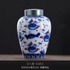 Creative Blue and White Porcelain Alloy Sealed Tea Jar Plant Landscape Ceramic Jar Moisture-proof Food Decorative Jar Home Decor