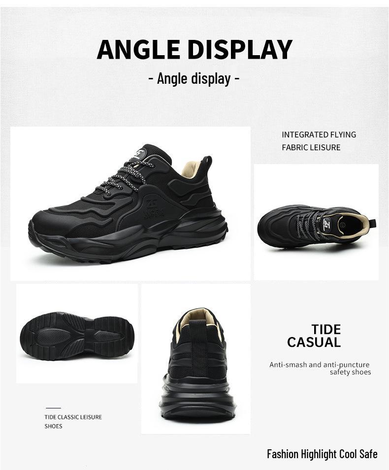 Men's Ultra-light Steel Toe Safety Shoes: Anti-smash, Anti-puncture, Soft Sole Work Shoes