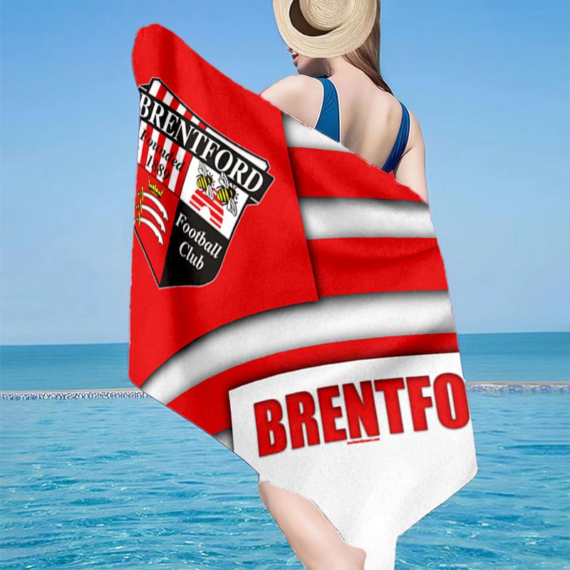 1PC Brent-ford Football Club Crest Beach Towel - Soft,  Absorbent Microfiber, Lightweight, Ideal for The Beach, Parties, Travel, Camping Fan Gifts