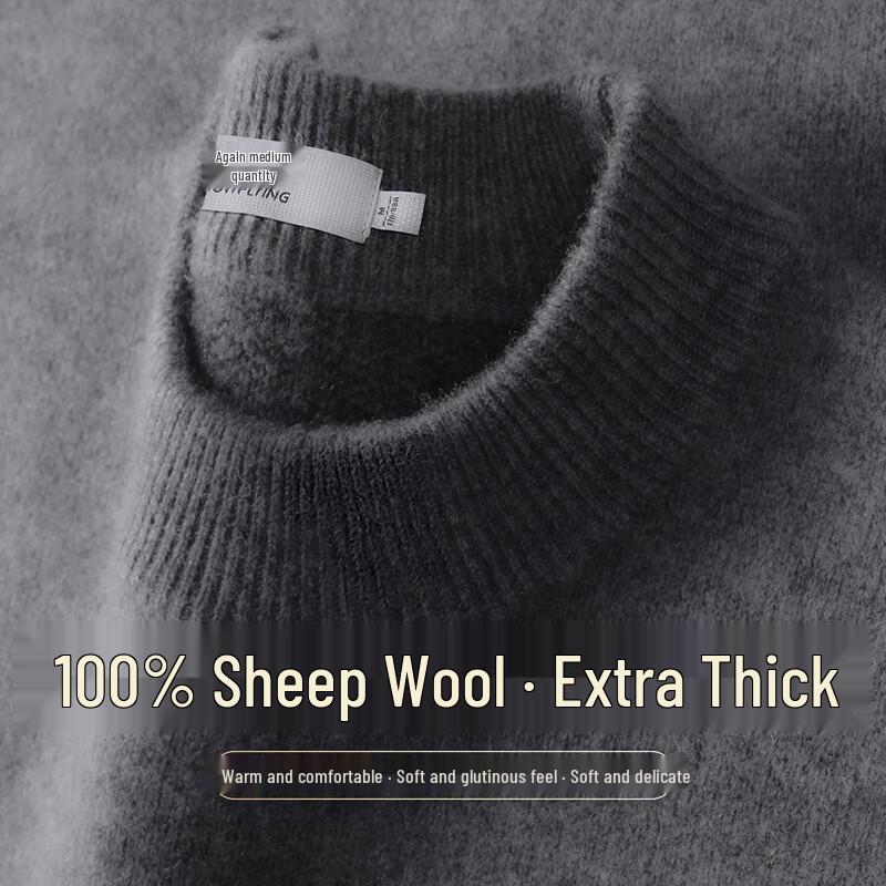 

SNOWFLYING Men s 555G Heavyweight Pure Wool Round Neck Sweater L