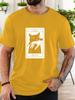 Unisex Crew Neck Tarot Cat Death Card Art Print Short Sleeve Cotton Tee Casual Summer Streetwear Loose Basic Daily Outdoor Wear Top