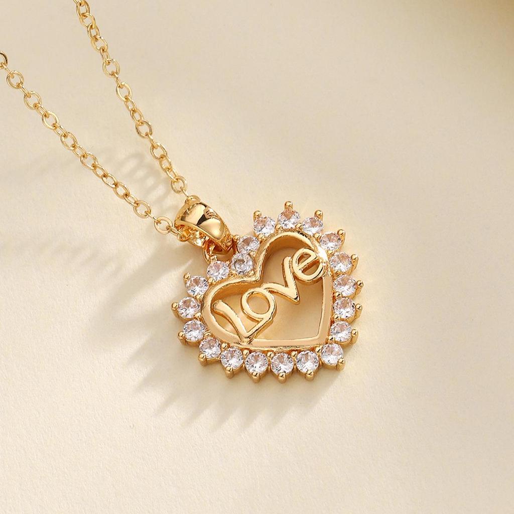 Heart-Shaped Rhinestone MOM Jewelry - Mother's Day Gift