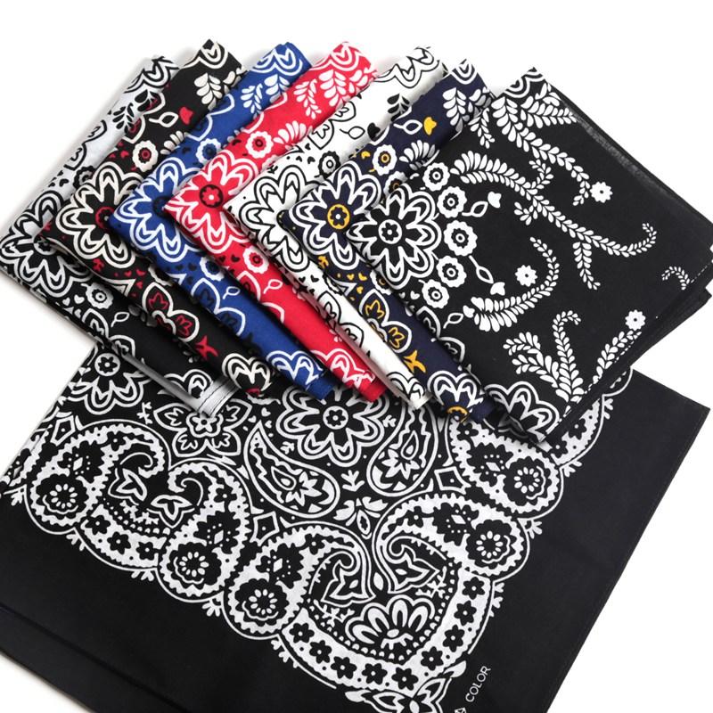 Unisex Hip Hop Women Men Bandana Scarf Punk Square Bandanas Headwear Fashion Bohemian Head Scarf Headbands Hair Accessories