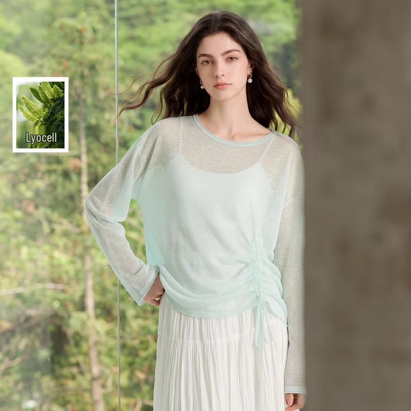 Women s Lyocell Blend Drawstring Knit Cover-up L