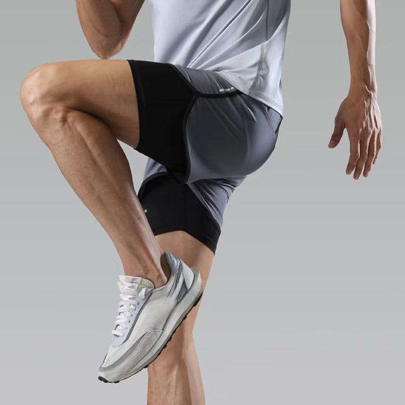 Men's Two-in-One Sports Shorts: Fitness, Running, Basketball - Anti-Exposure, Three-Point Design