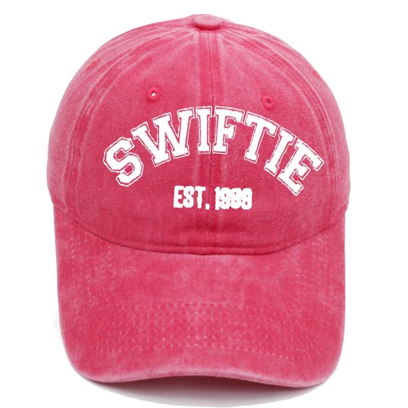 Evropská a americká SWIFTIE vyšívaná baseballová čepice Letní opraná retro Taylor Fan Ženská Pohodlná prodyšná nastavitelná