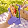 Organisateur Compact de Snacks en Silicone pour Burritos, Boîte de Rangement Pliable pour Wraps Sandwich Hot Dog, Support Pliable pour Rouleaux de Sushi Pique-nique
