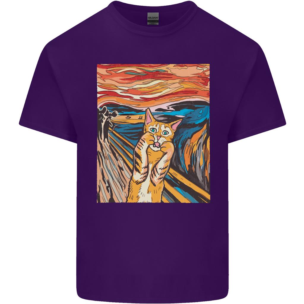 Cat Scream Painting Parody Unisexs Light Cotton TShirt