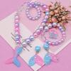 Mädchen Kleine Meerjungfrau Party Zubehör Halskette Ring Ohrring Armband Kinder Spielzeug Kinder Geburtstag Geschenk Magie Pailletten Geldbörse Stirnband