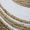 Round Jute and Cotton Rug White Circle Diam.90