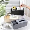 Multifunctional Striped Tissue Storage Box Removable Lid Separate Compartments Nice Housewarming Gift for New Home Owners