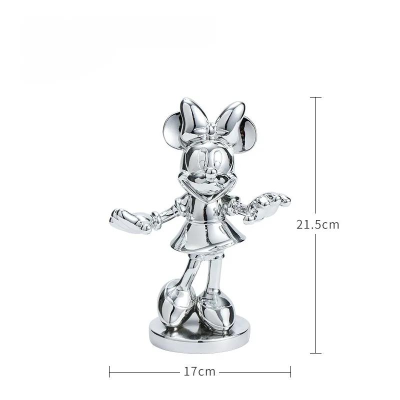 Disney Cartoon Anime Mickey Mouse Figure Statue Resin Plating Welcome Gesture Sculpture Mickey Ornaments Coffee Bar Home Decor
