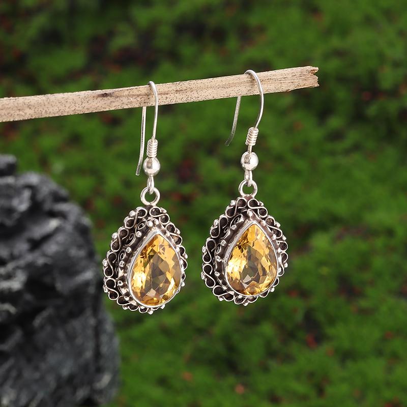 Retro Ethnic Style Red Zircon Earrings for Women, Elegant Earrings Accessories
