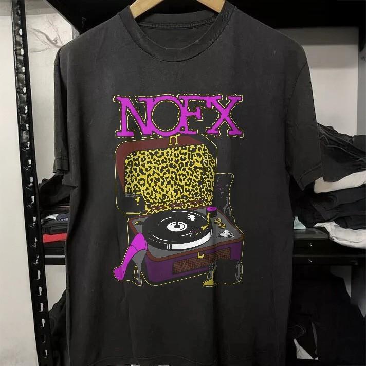 HOT! New Nofx Jaguar Punk Rock Music Unisex Black Heavy Cotton T-Shirt XXXXL