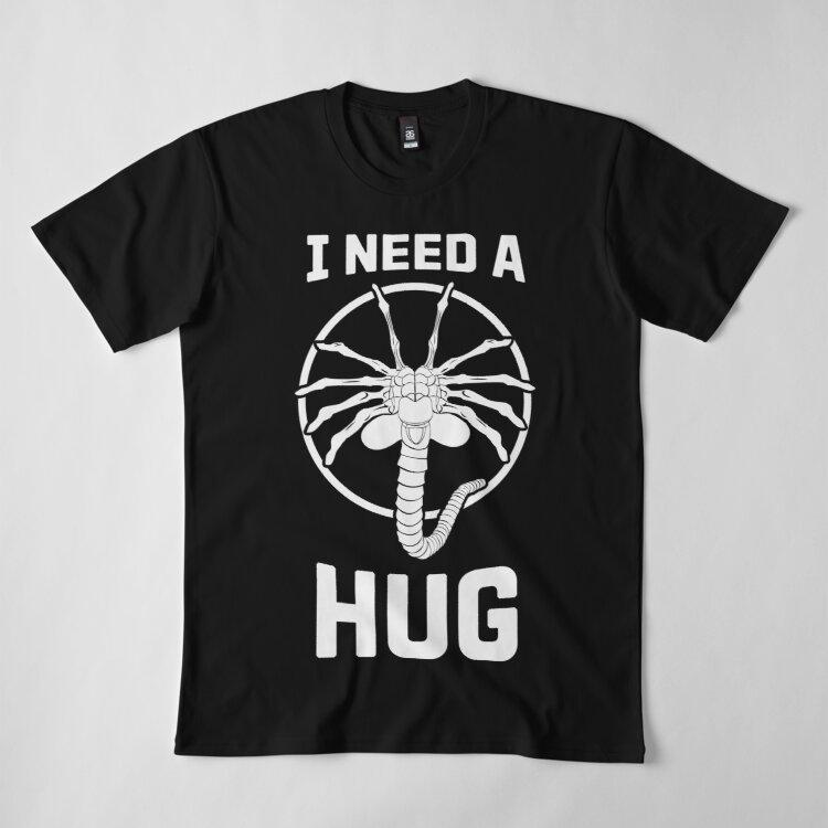 Buy Men Premium Cotton Harajuku TShirt Facehugger I Need a Hug Print
