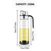 Cooking Oil Bottle High Borosilicate Glass Dispenser With Scale Quantitative Sauce Vinegar Cooking Kitchen Supplies