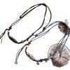 Adjustable Handmade Necklace with Agate Buddha Eye, 3-Eyed Dzi, and 9-Eyed Pendant