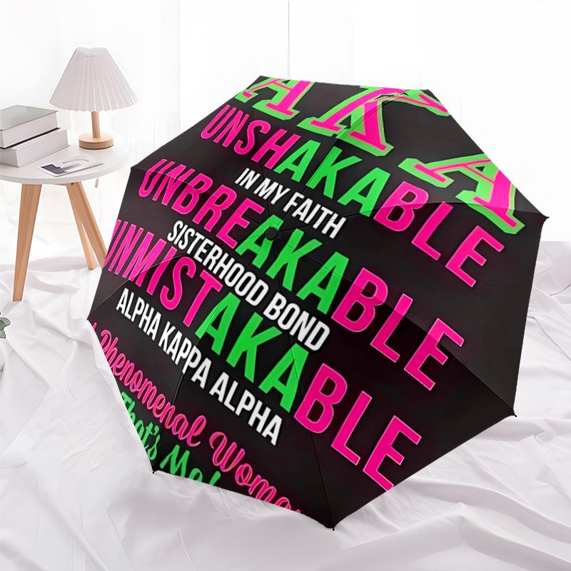 Printed AKA logo-Printed Folding Umbrella,Outdoor,Leisure,And Travel Umbrella,Durable Umbrella Fabric,Birthday And Holiday Gift