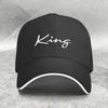 King Script Print Baseball Cap Cotton Adjustable Casual Street Style Sun Hat for Unisex