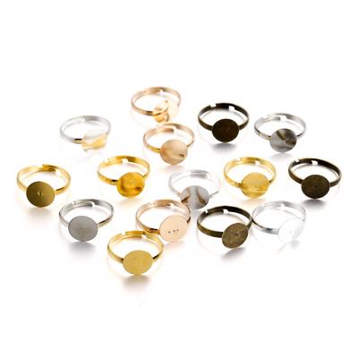 20Pcs/lot 10mm Adjustable Blank Rings Setting For DIY Handmade Ring Jewelry Making Finding Supplies Accessories