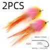 1/ 2PZ Misura 1/0 Occhi di Pesce 3D Mosca Streamer Pesca in Acqua Salata Salmone Luccio Trota Iridea Muschio Lure per Pesca a Mosca