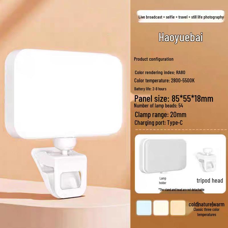 Portable LED Phone Fill Light with Clip for Outdoor Selfies