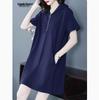 2025 Summer Casual Hooded Dress - Short Sleeve Sporty Loose Fit Plus Size Women's Clothing