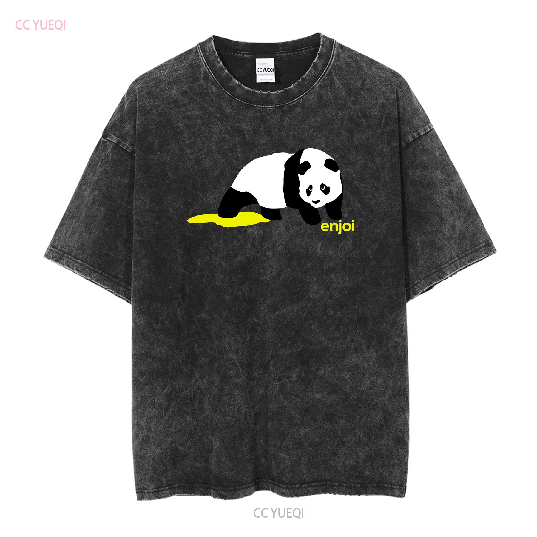 

Enjoi Skateboard Panda Logo T Shirt Size Small Adult Dark Gray vintage Washed graphic Casual Unisex Stretched Breathable 4XL