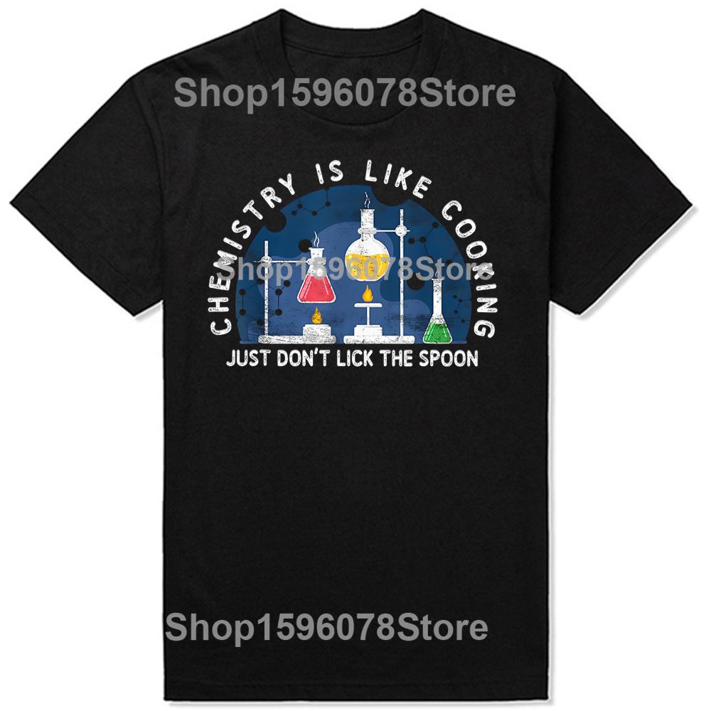 Funny Chemist Chemistry Is Like Cooking Science Tops TShirt Oversized Unisex Tshirt Graphic Tees Mens Clothing Streetwear