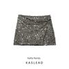 Kaslead New Women Clothes Western Style Fashion Simple Beads Decoration Double Placket Mini Skirt 7969226