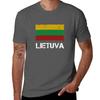 Lietuva Lithuania Flag Vintage TShirt Running Gym Short Sleeve Sports Tee