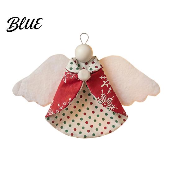 Winter Theme Party Supplies Fabric Angel Hanging Ornament Christmas Tree Decor Polka Dot Classroom Favors Ornament for Window Mantel Home