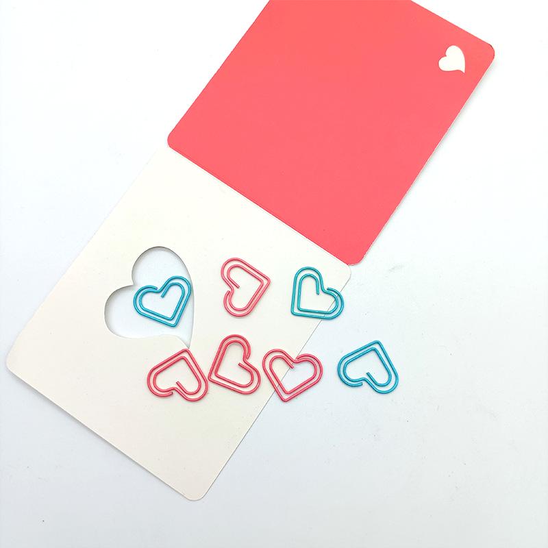 Mini Heart Paper Clips - Valentine's Day Gift Brooch with Cartoon Heart Design