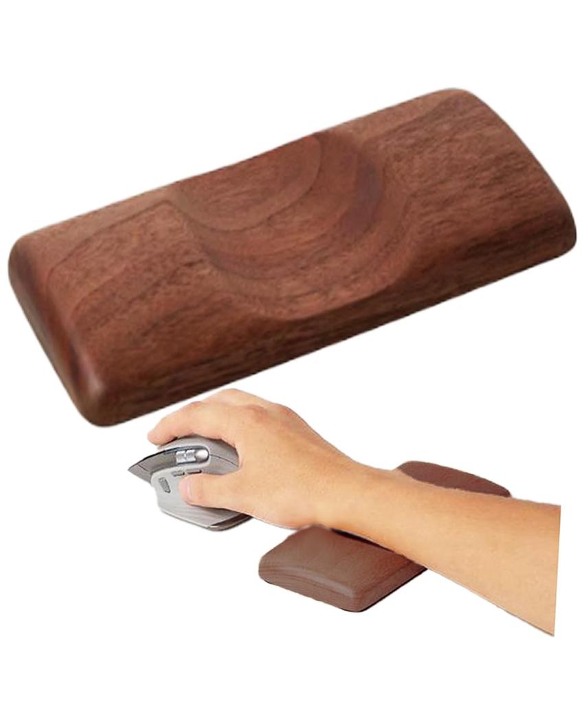 S.fields.inc Wooden Wrist Rest for Mouse, Keyboard, and PC (Dark Brown)